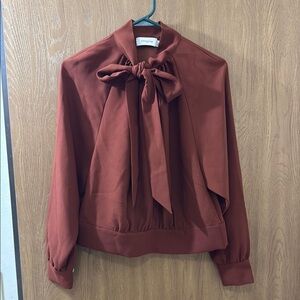 Coach Satin Tie Neck Blouse